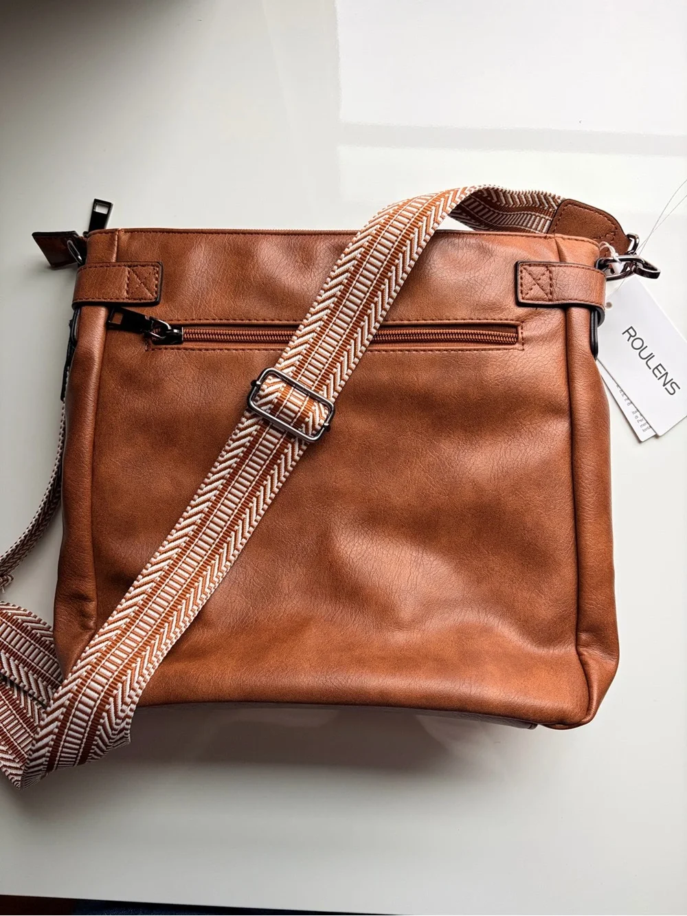 NWT brown Roulens Vegan Leather crossbody purse bag satchel - Picture 8 of 14